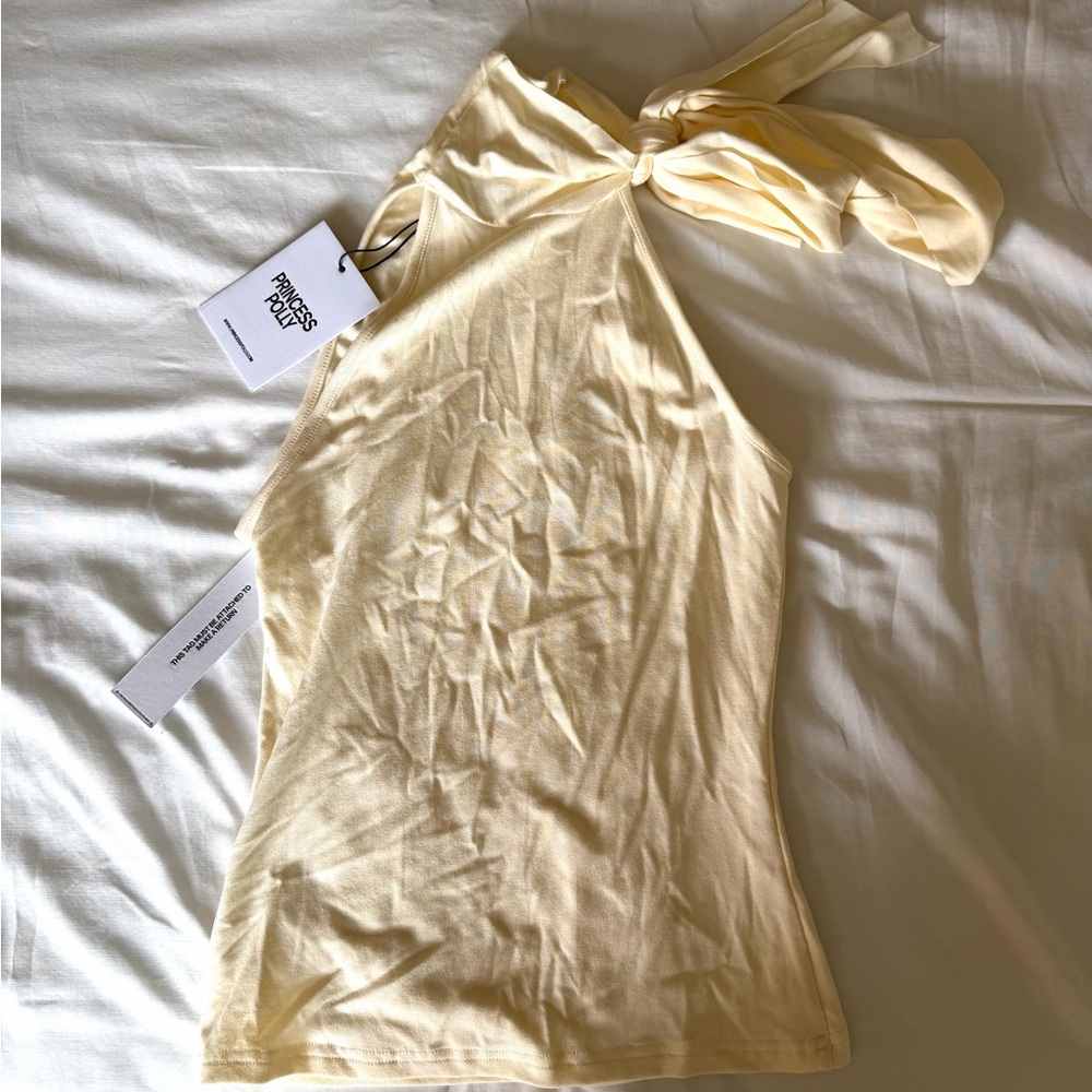Princess Polly Cream Halter Top